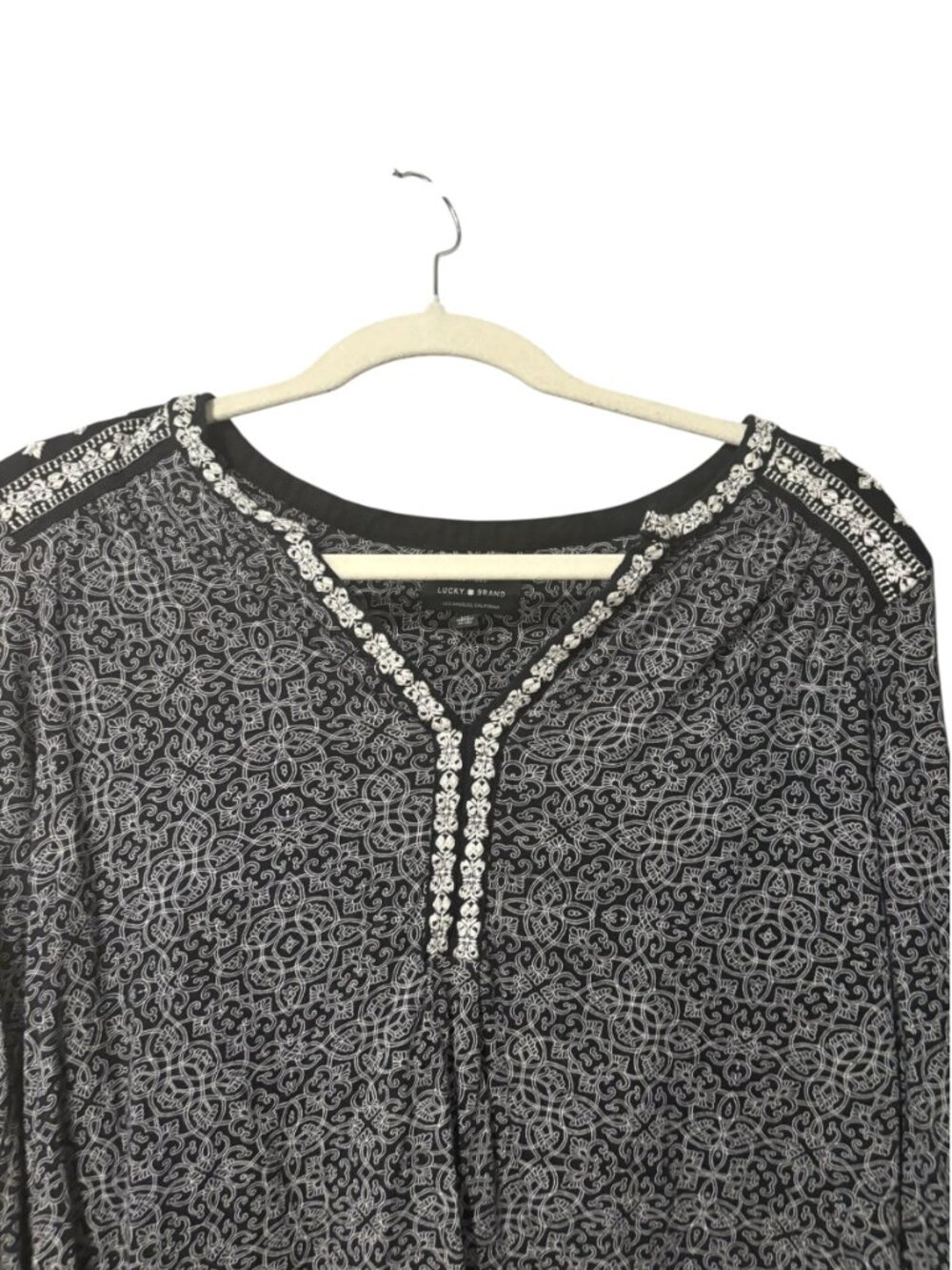 Lucky Brand Embroidered Peasant Blouse - Picture 6 of 9